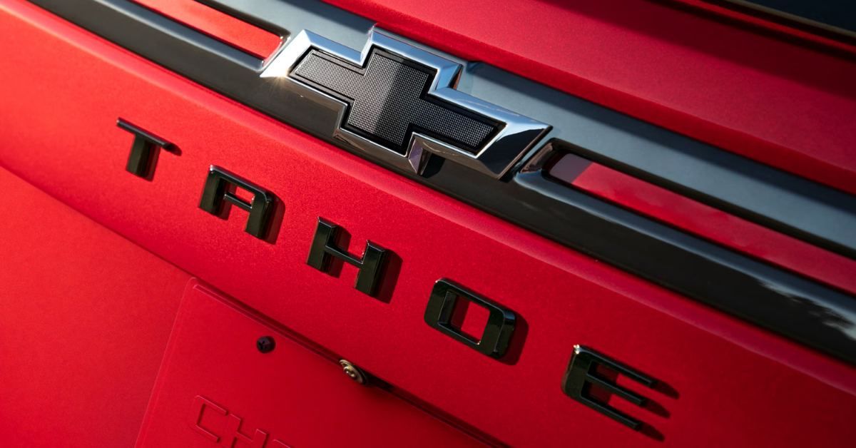2025 CHevy Tahoe logo and badging up close