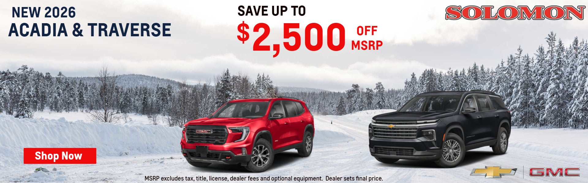 Up to $2,500 off MSRP
