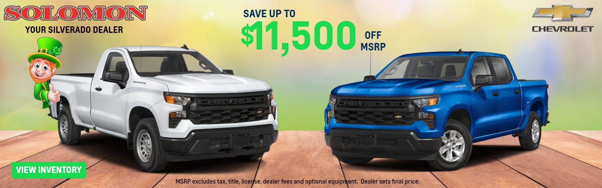 Save up to $11,500 off MSRP