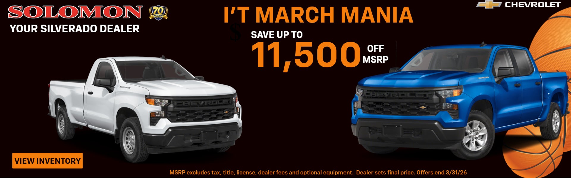 Save up to $11,500 off MSRP