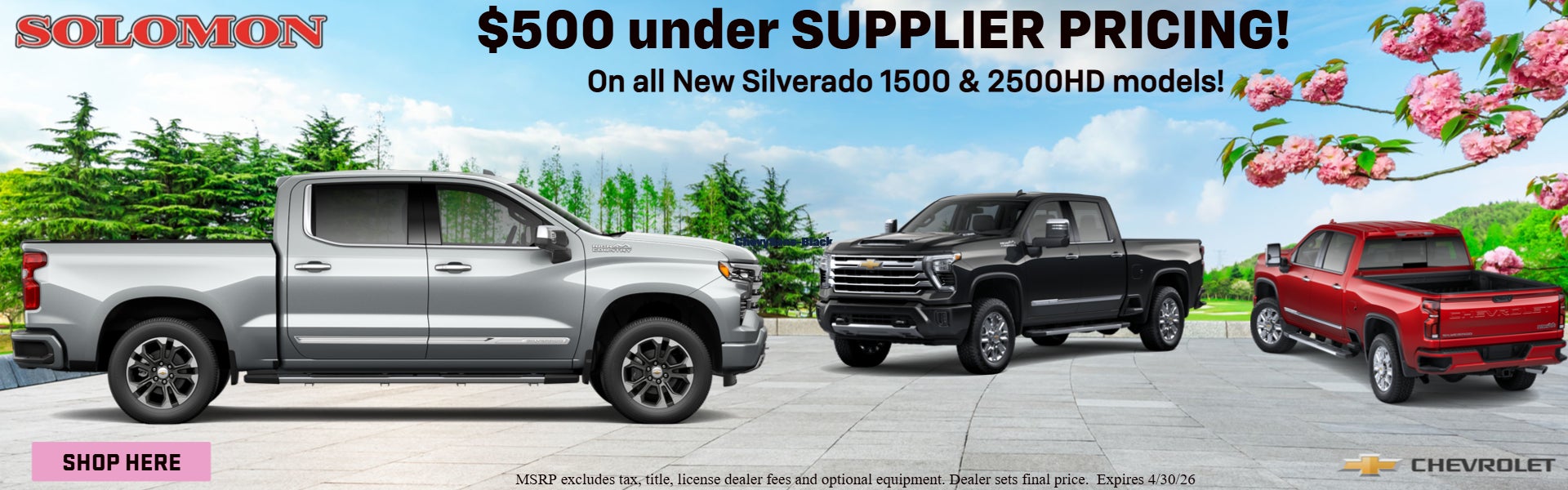 $500 under Supplier Pricing!