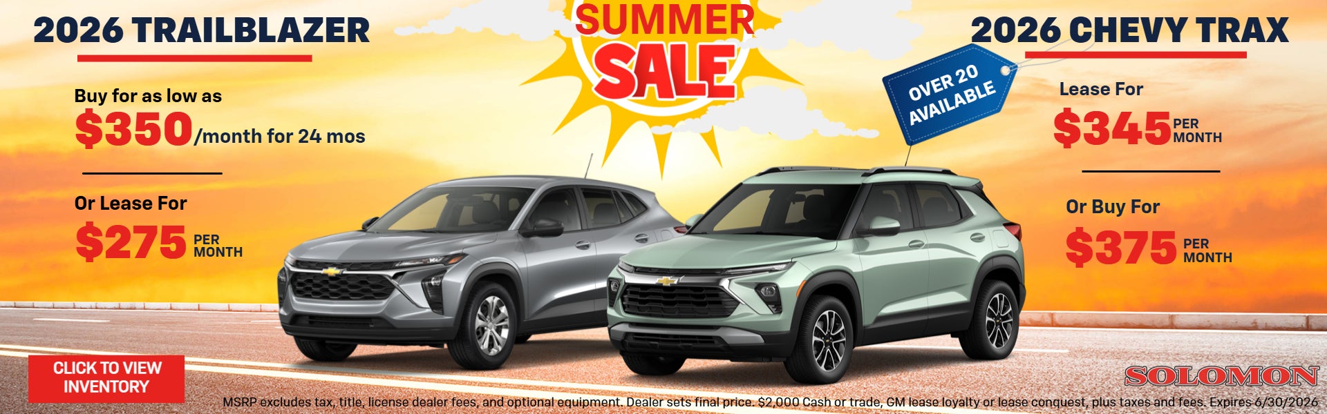 Great deals on Trailblazers and Trax!