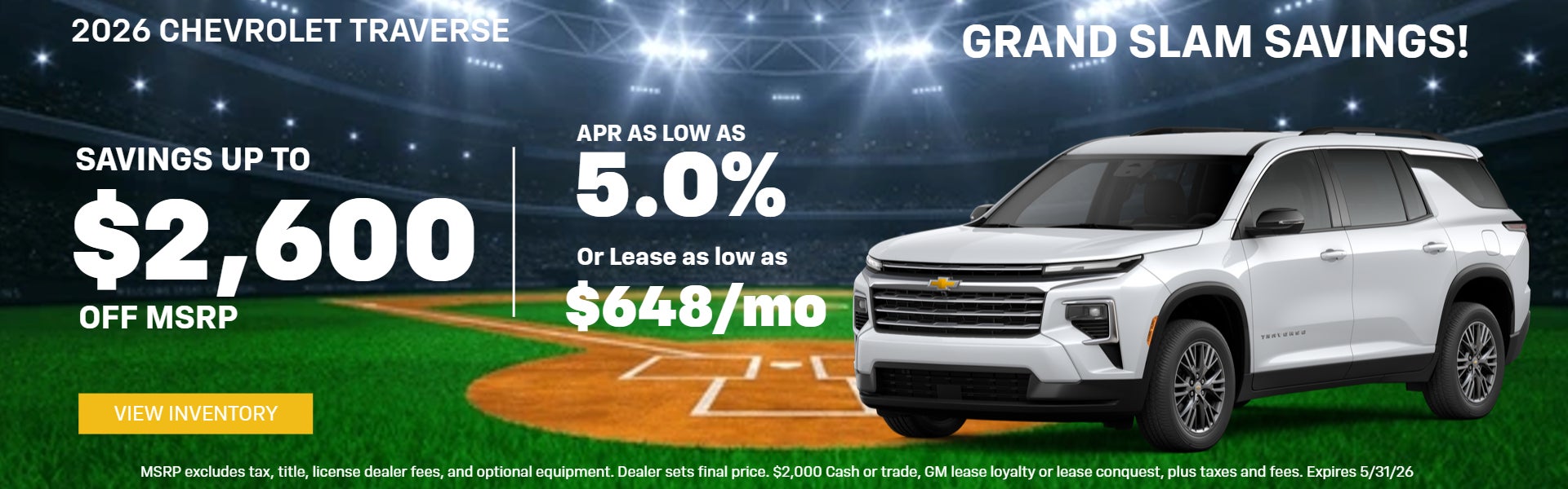 Savings up to $2600 OFF MSRP